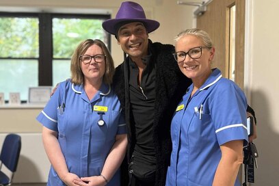 Chico with hospice nurses