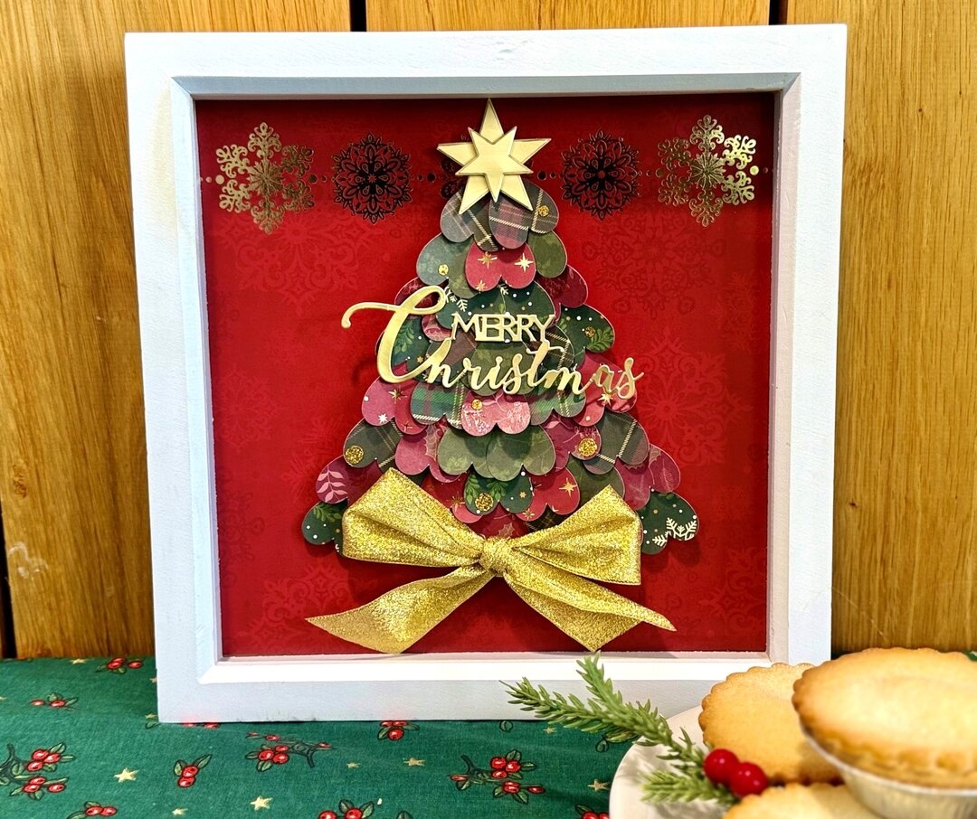festive frame finished product with mince pies at the side of shot