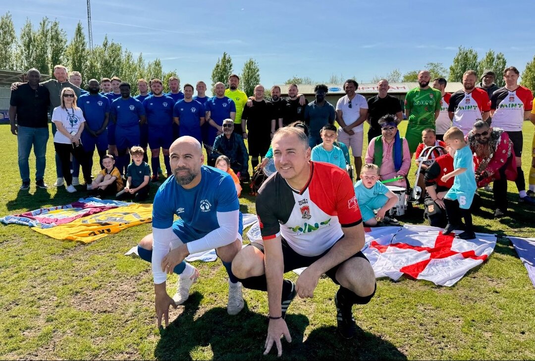 Football players at the match