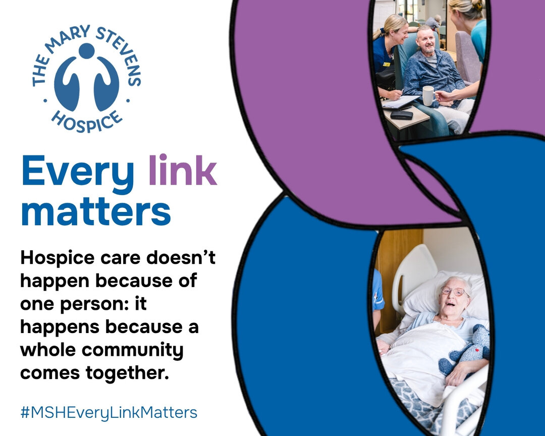 Linking Our Community Together branding with pictures of hospice care
