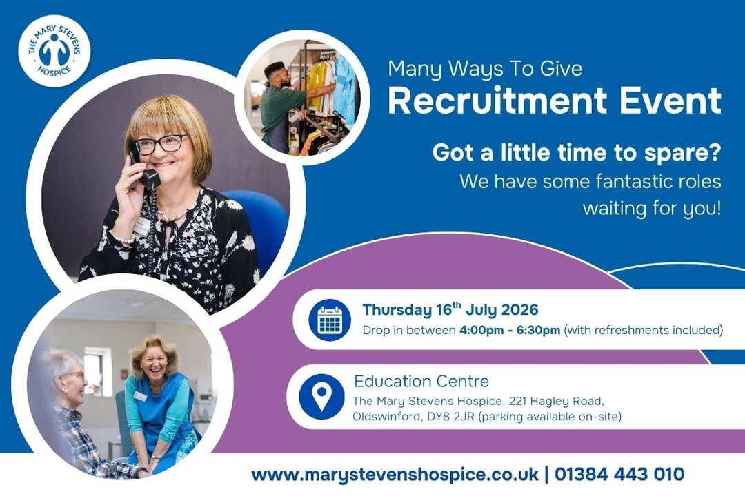 The Mary Stevens Hospice - Many Ways to Give Recruitment Event