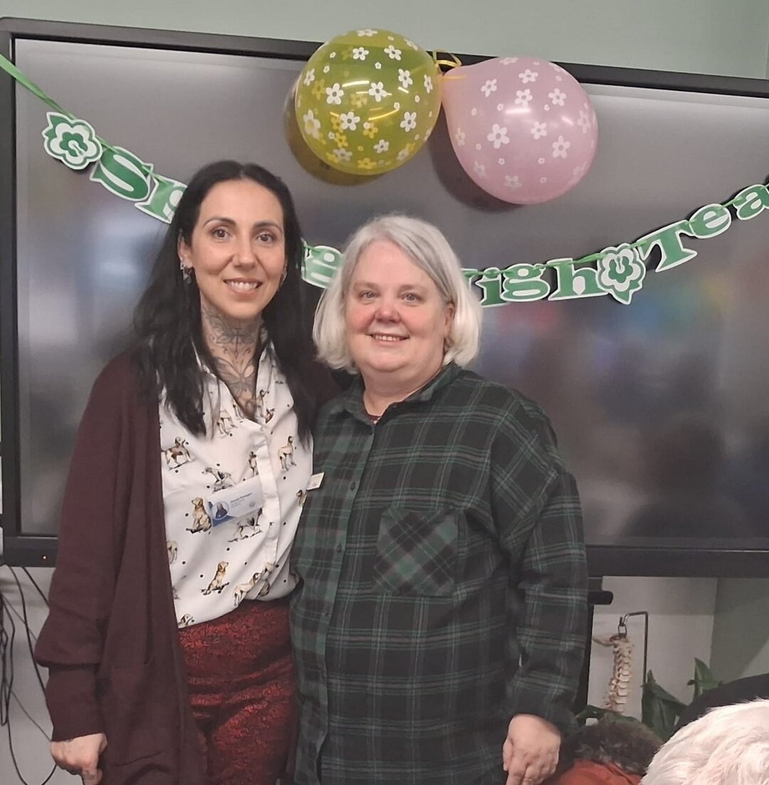 social work student, Stacie, and social worker, Esther at the spring high tea event