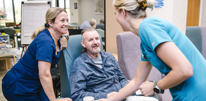 Nurses with a day patient