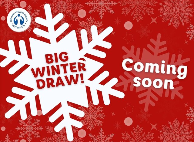 'Big winter draw' logo with the words 'Coming soon' next to it