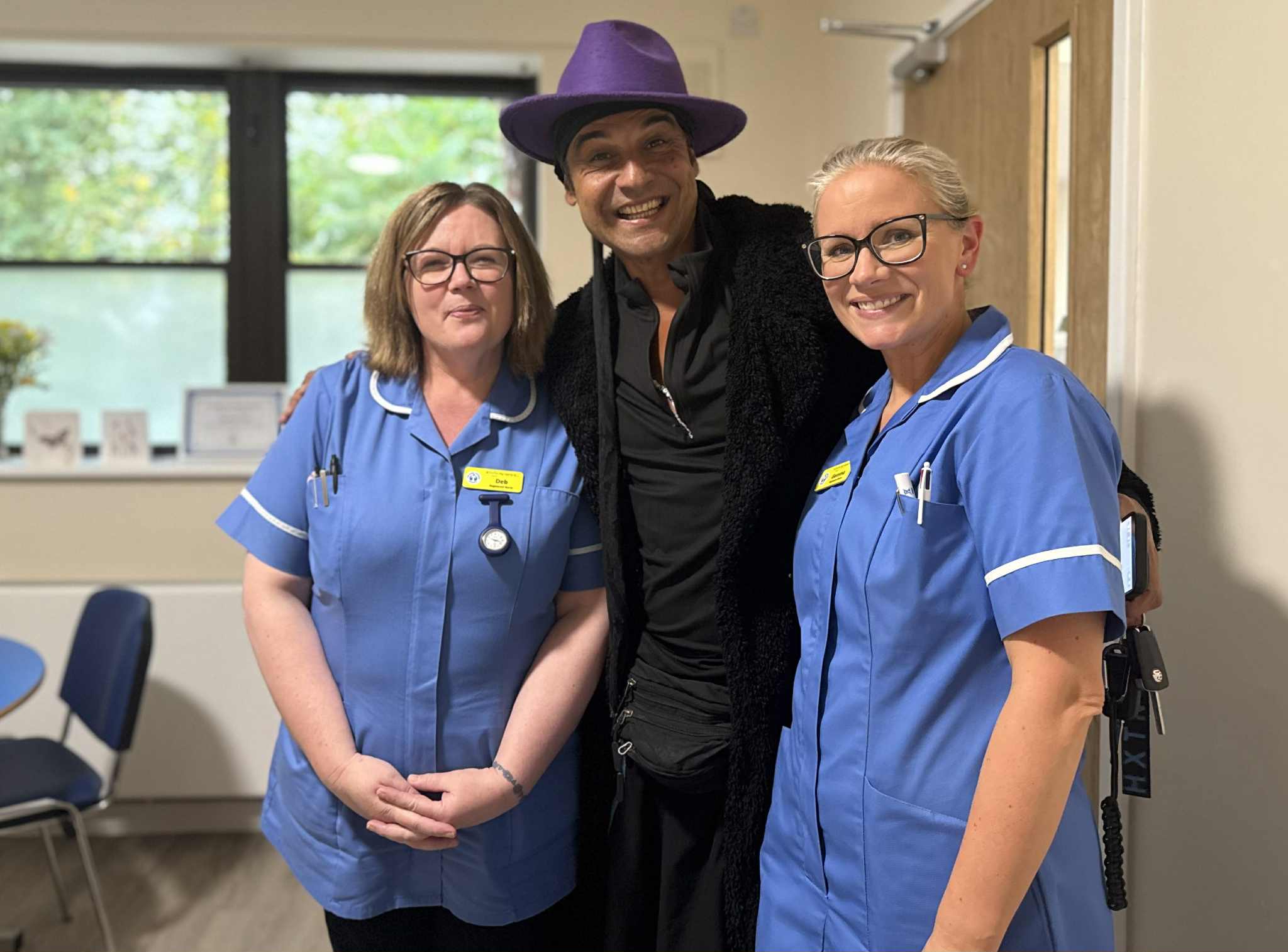 Chico with hospice nurses