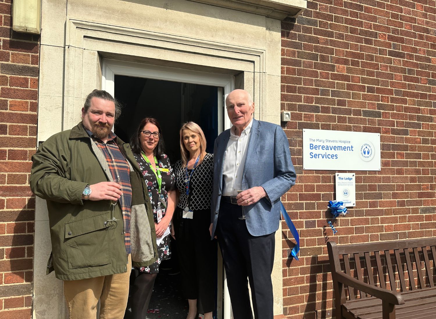 Hospice team outside the lodge