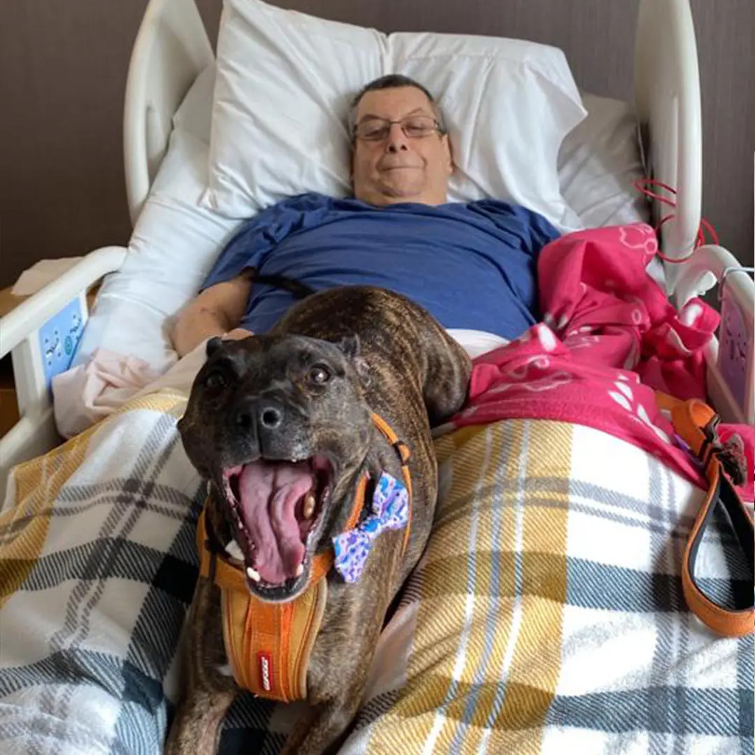 Mel with his dog visiting